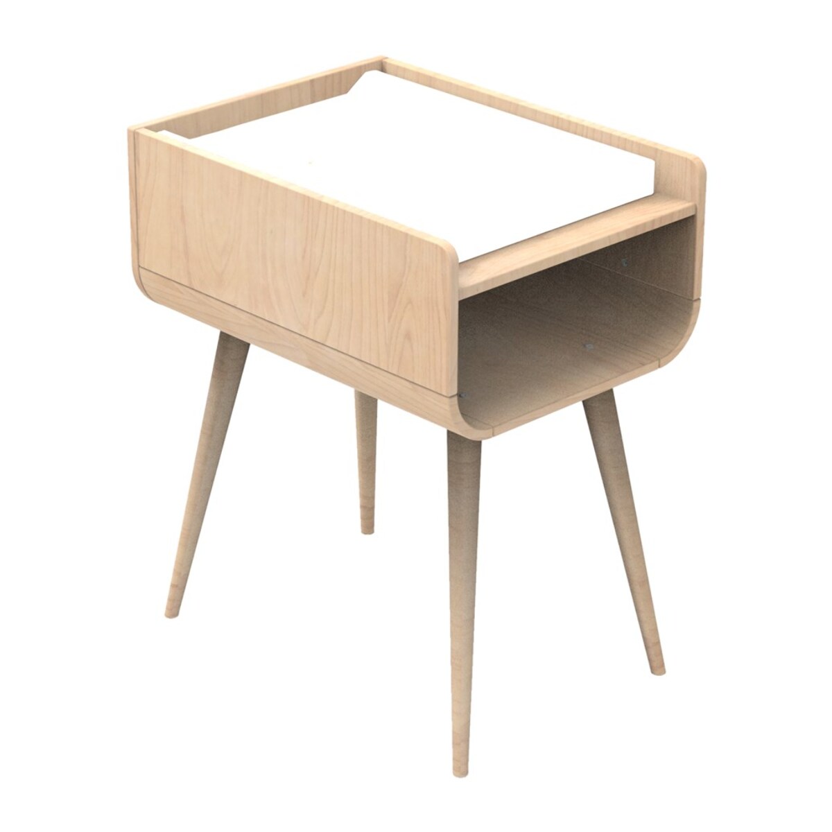 Table à langer pieds bois 95x60x78cm en bois beige