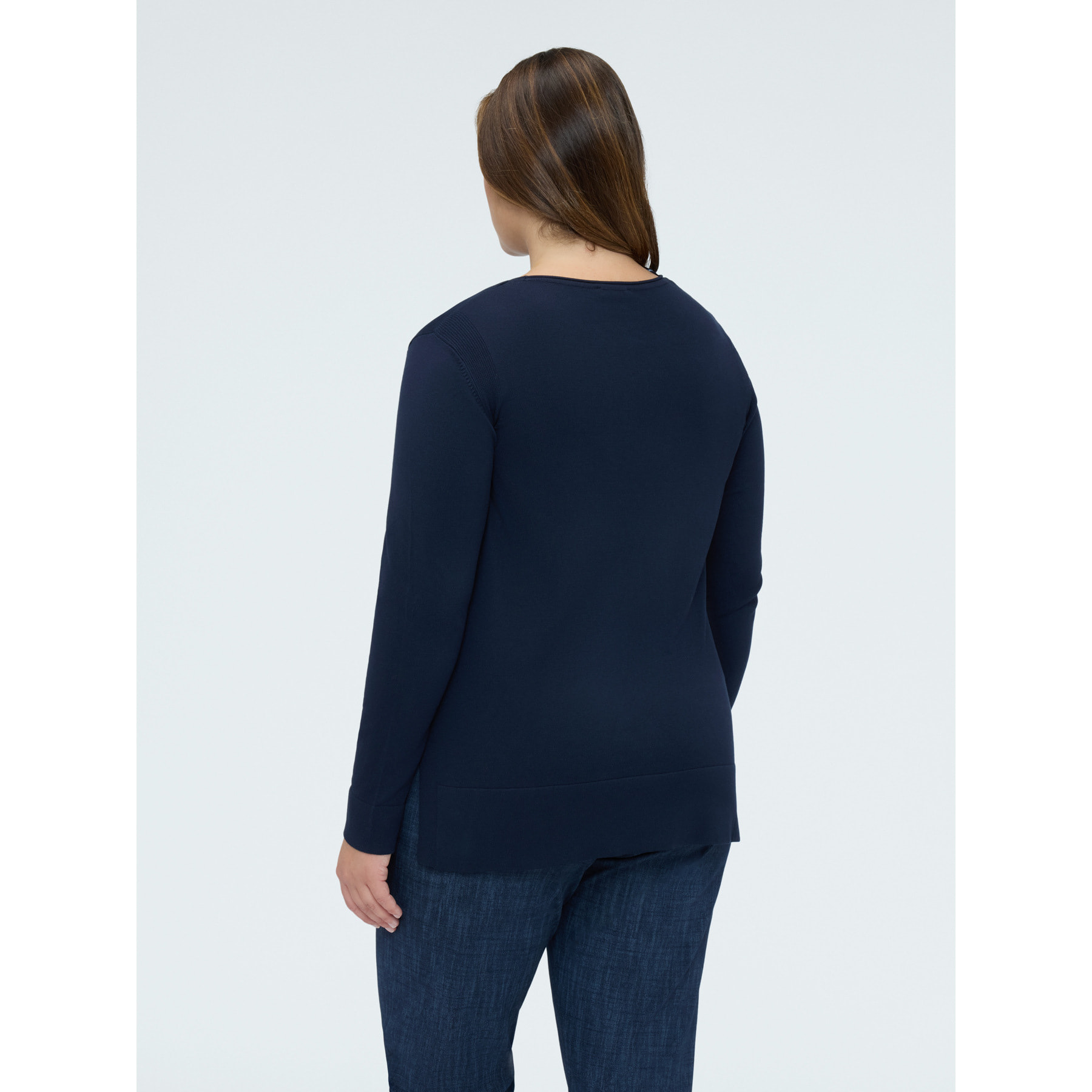 Fiorella Rubino - Camiseta de cuello redondo en mezcla de viscosa - Azul