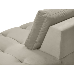 Méridienne droite "Hastings" 2 places en velours beige