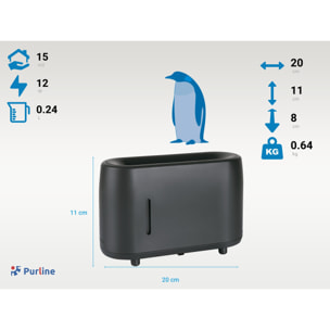 Diffuseur d'arômes à ultrasons avec effet de flamme en noir