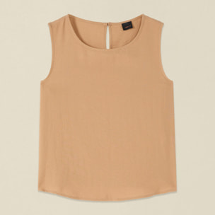 Oltre - Top cropped misto viscosa - Beige