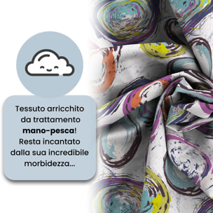 COPRIPIUMINO FANTASY, 100% Microfibra, No Stiro - CERCHI ASTRATTI