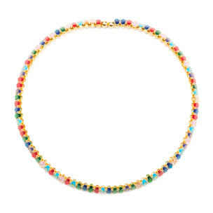 Collar con Cristal Multicolor acabado oro 18k