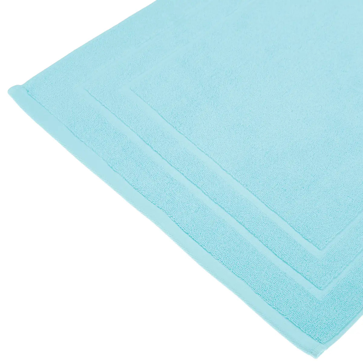 Tapis de bain "Praia" en coton bleu turquoise 50x70cm