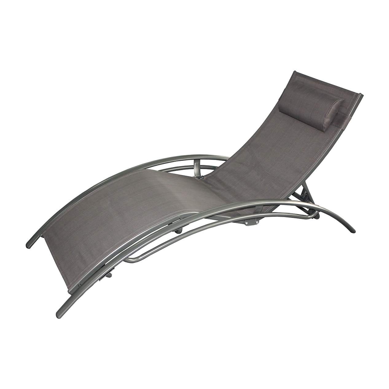 VERGARA Transat ajustable et empilable avec pieds en acier gris