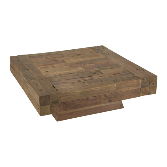 MATHIS - Table basse carrée bois massif marron