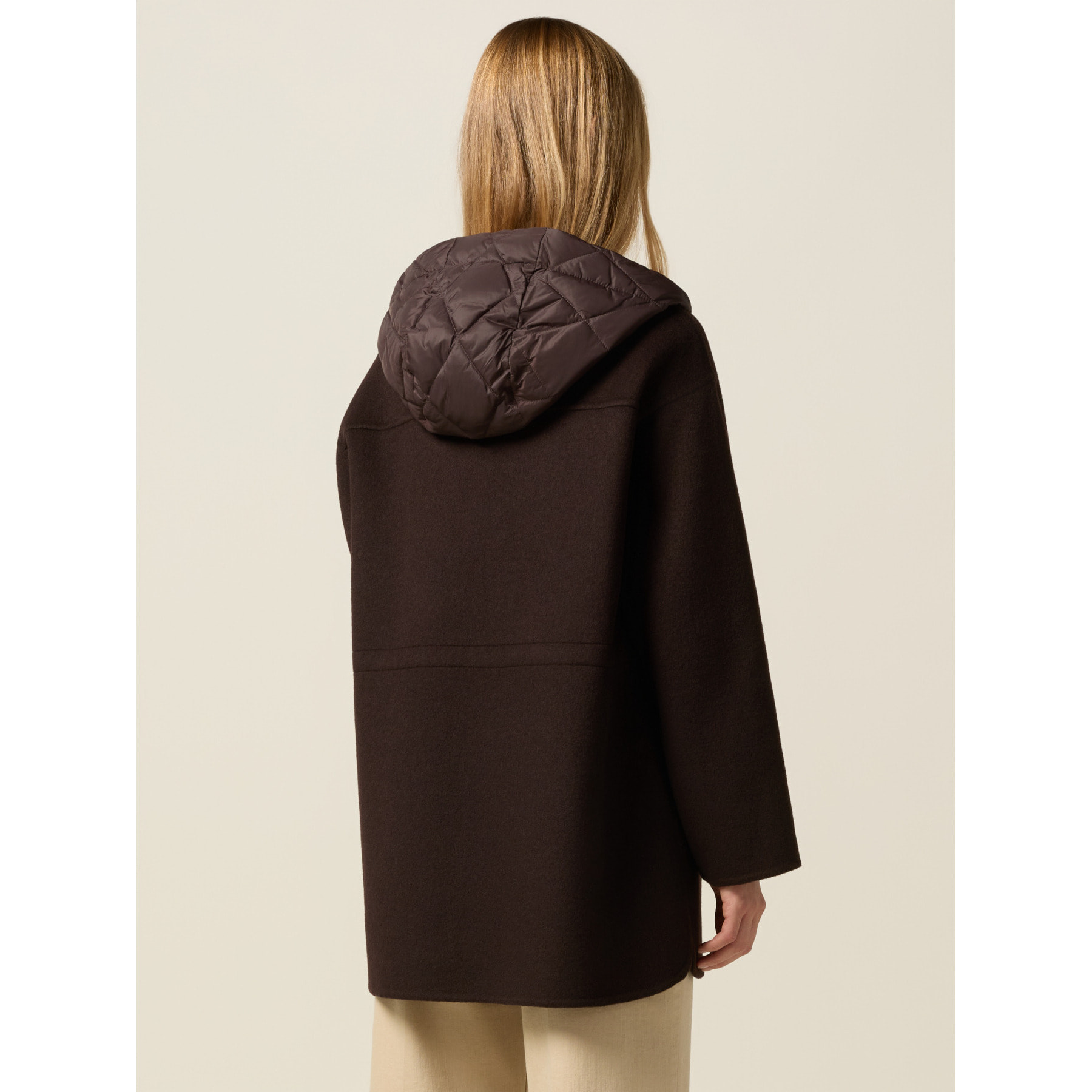 Oltre - Giubbotto parka con cappuccio imbottito - Marrone