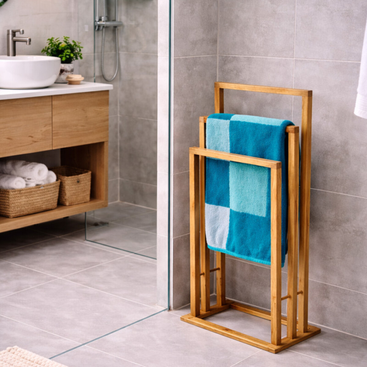 Porte Serviettes Bambou 3 Barres Bambou MSV