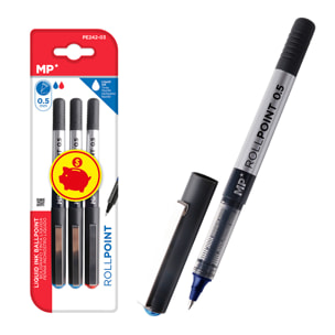 SET BOLÍGRAFOS G5 TINTA LÍQUIDA PUNTA BALL 3 Uds.
