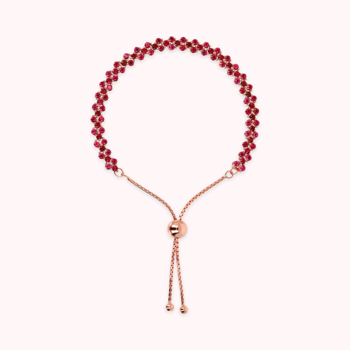 Bracciale Tennis Doppio con Cubic Zirconia Rosse