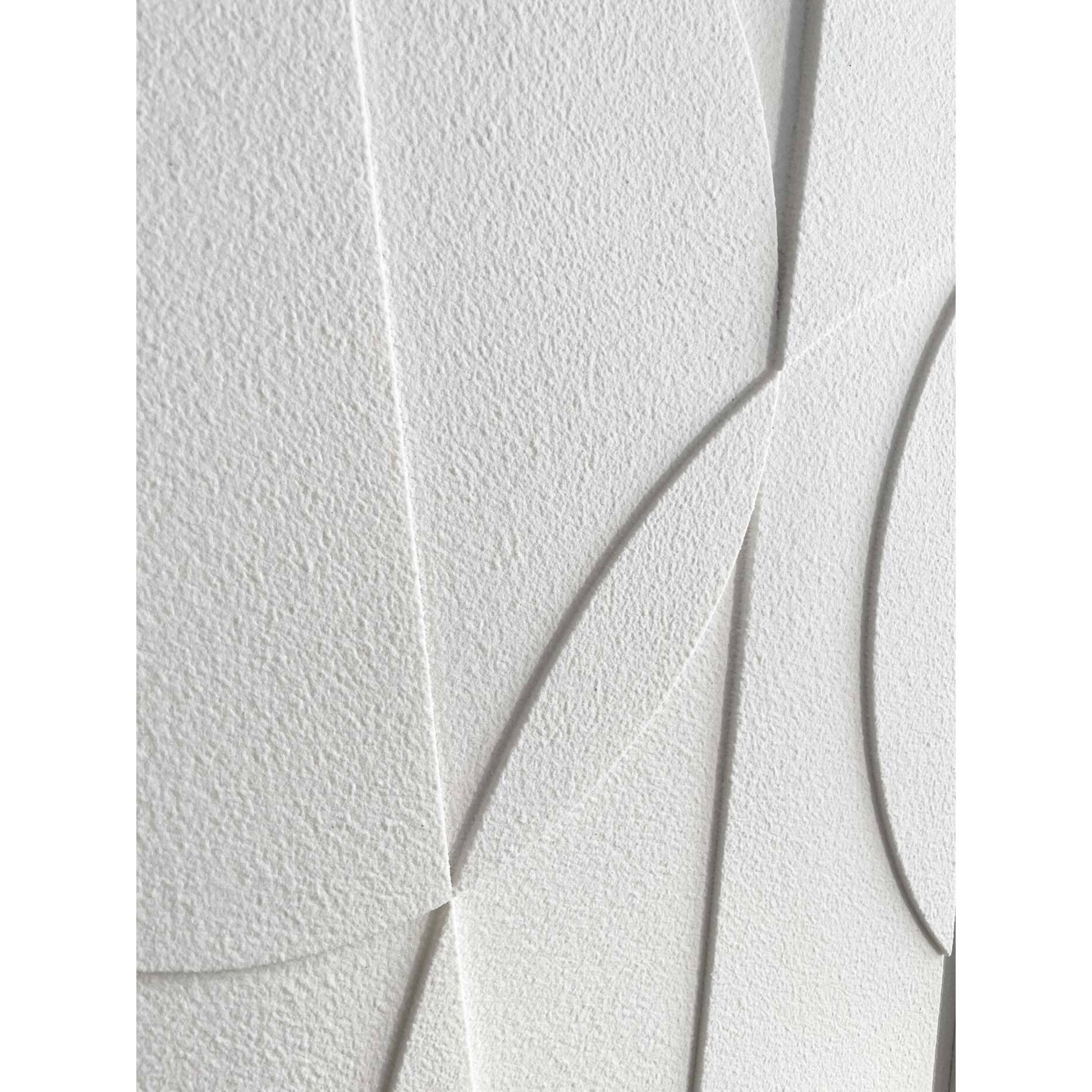 Cuadro Curves resina 3D texturizado abstracto blanco 90x60x4 cm