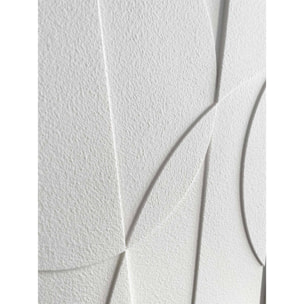 Cuadro Curves resina 3D texturizado abstracto blanco 90x60x4 cm