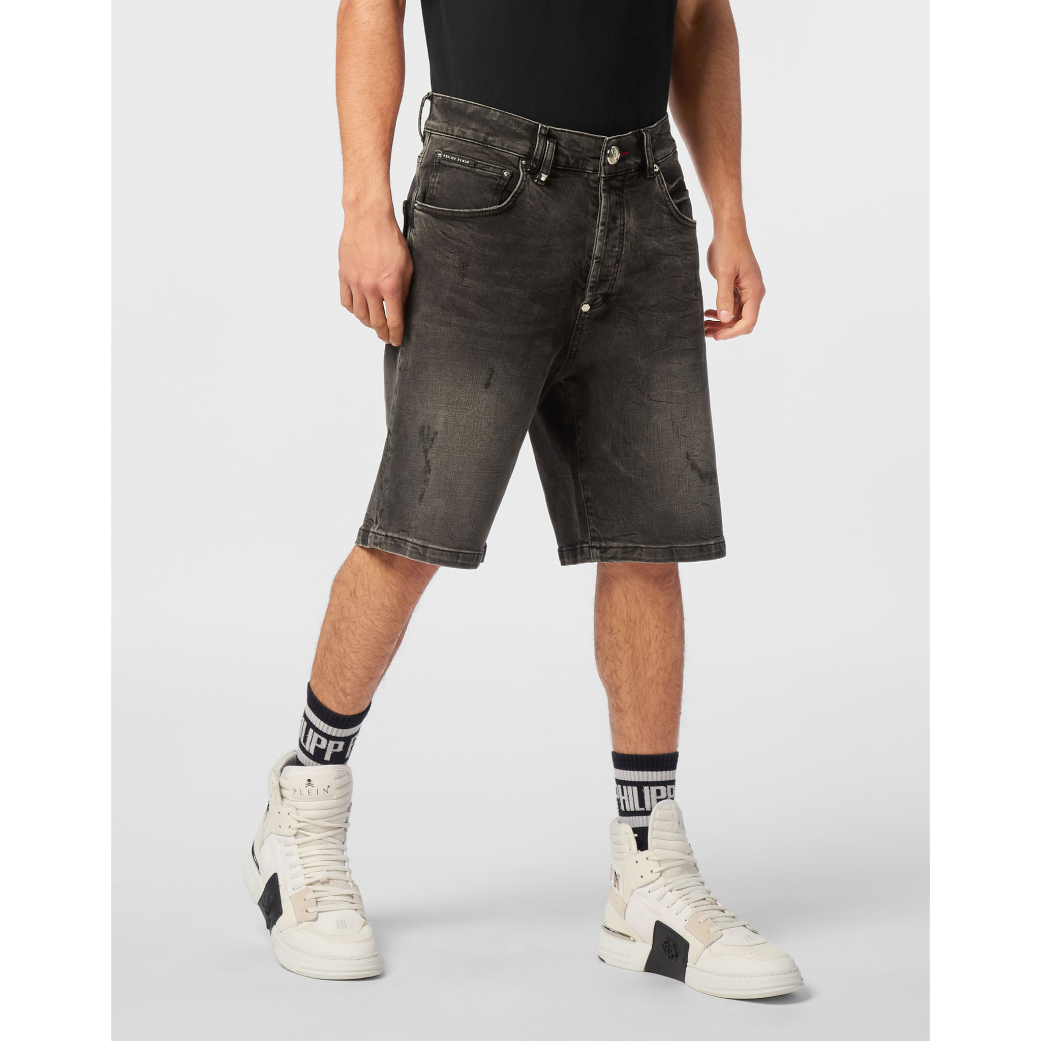 PHILIPP PLEIN Pantalones cortos vaqueros SKULL