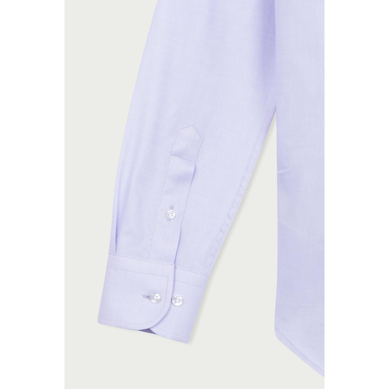 Camicia Uomo 1 Bottone Francese Slim Cotone Unito Lilla