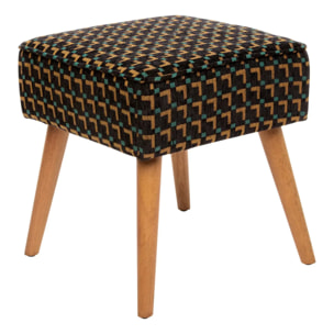Tabouret Chiara noir tissu chenille