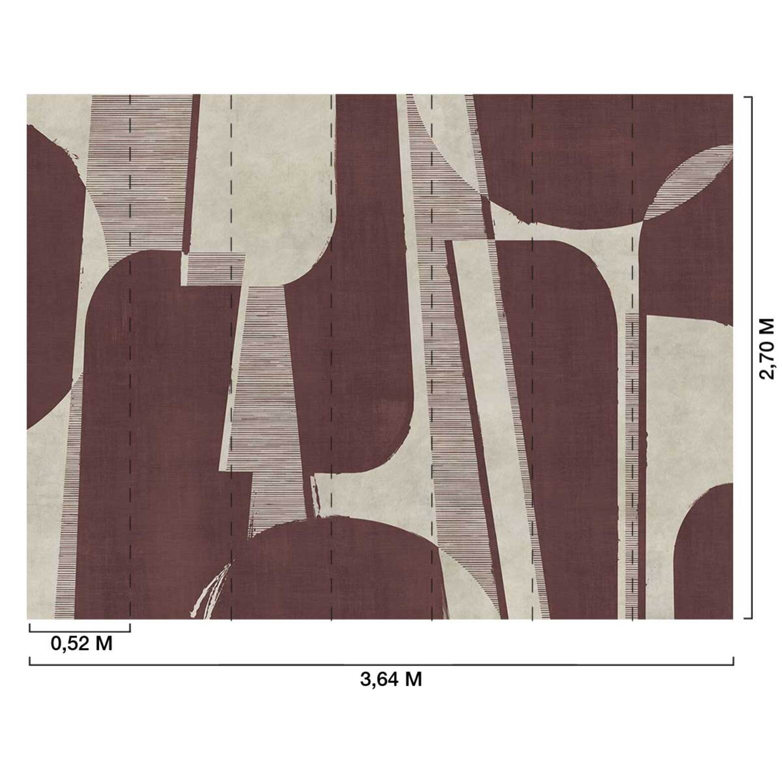 Papier peint panoramique Modulo burgundy  Intissé