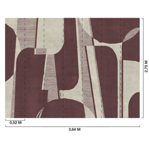Papier peint panoramique Modulo burgundy  Intissé