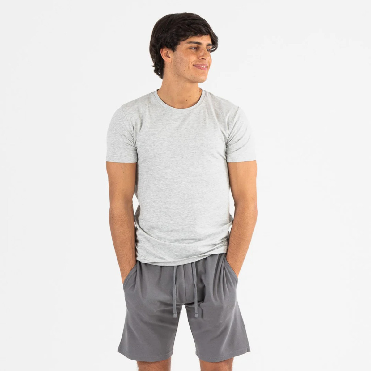 Conjunto deportivo corto hombre gris - marengo