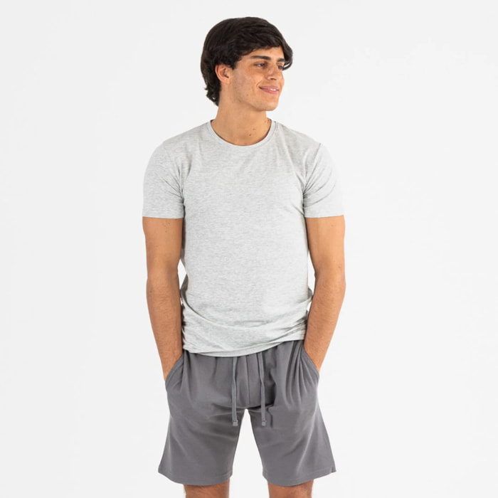 Conjunto deportivo corto hombre gris - marengo