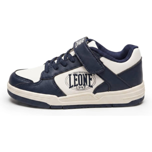 Sneakers da bambino con strap e lacci Leone 1947