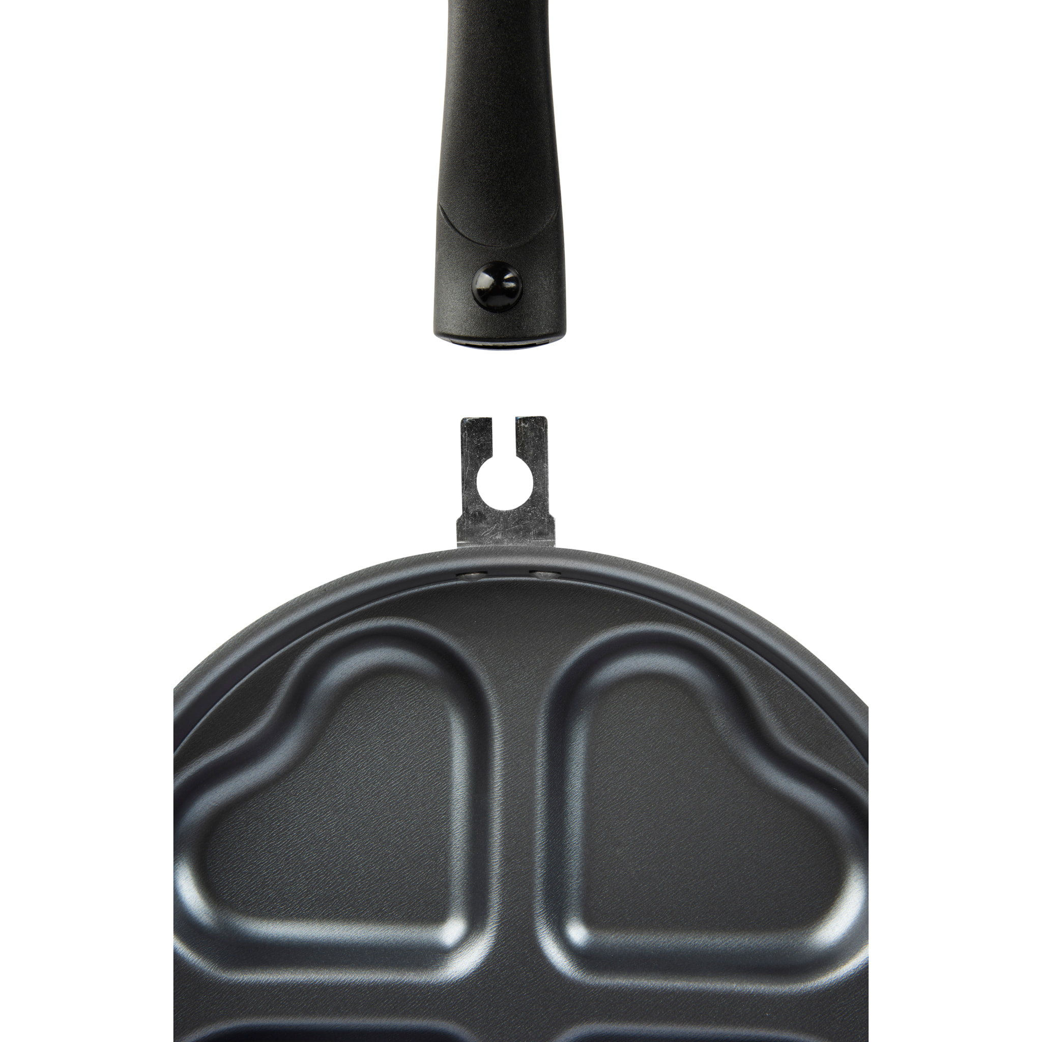 Padella 25,5 cm 4 scomparti a cuore Excelsa – Heart, Alluminio Nero