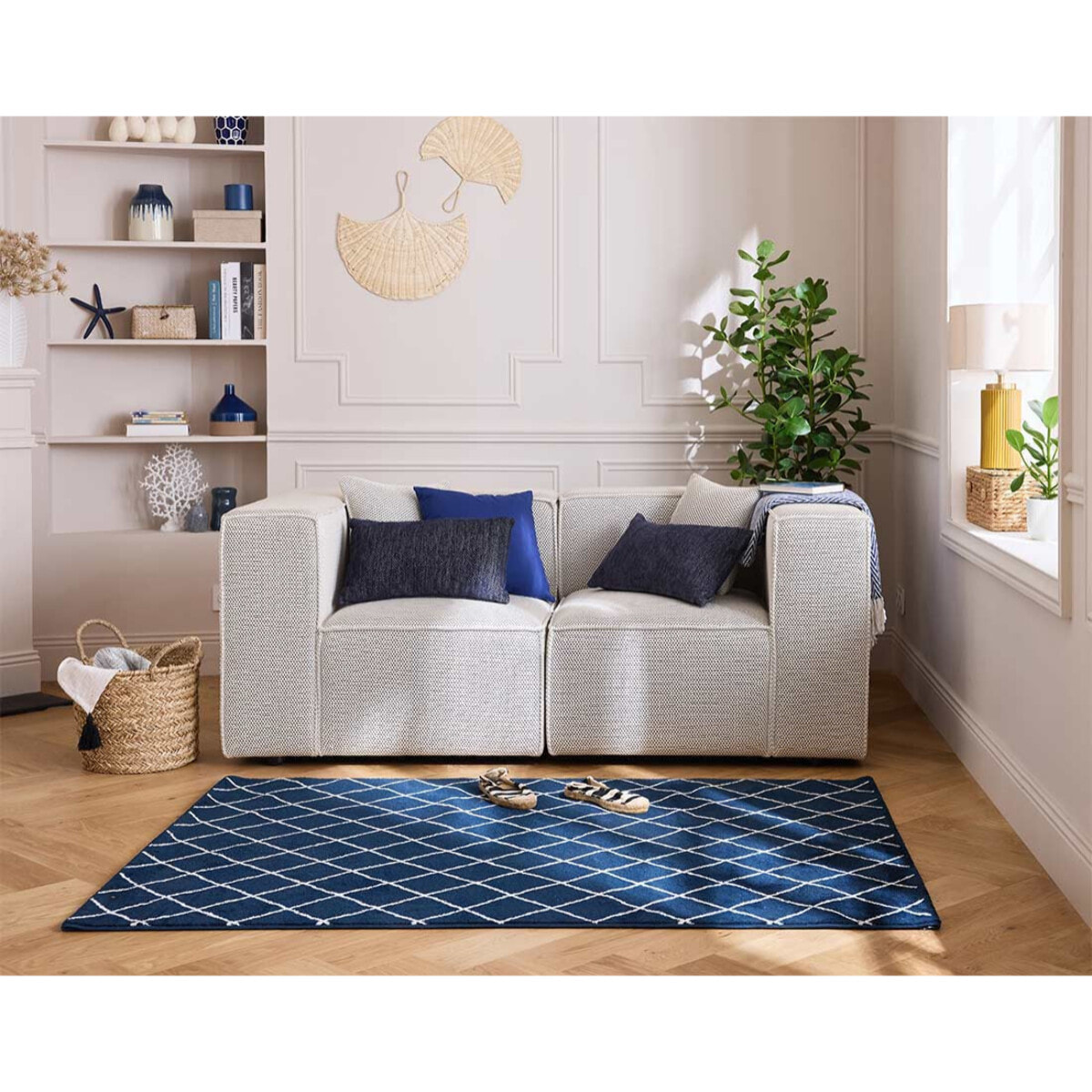 Arty - module d'assise d'angle réversible - en tissu mailles 3D - Beige