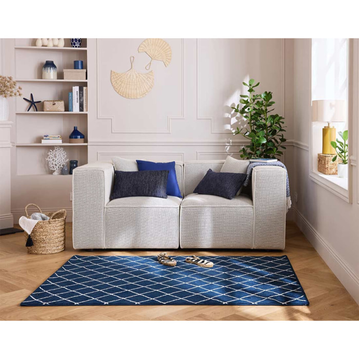 Arty - module d'assise d'angle réversible - en tissu mailles 3D - Beige