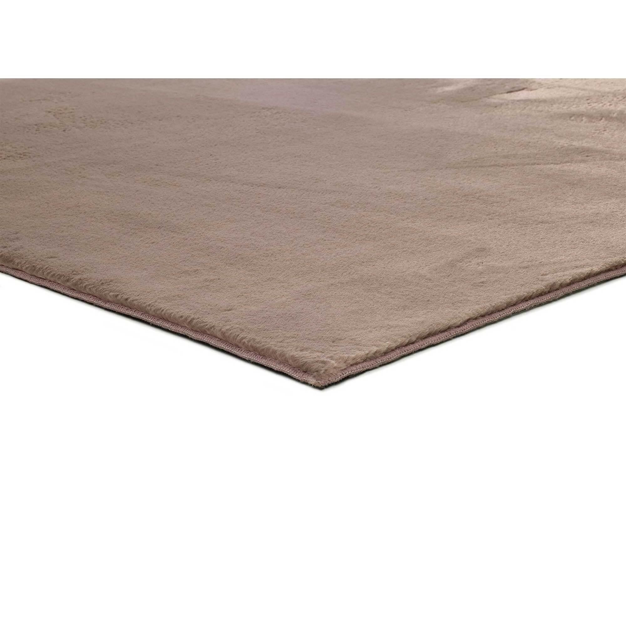 XIANA Alfombra lisa lavable de tacto suave en color marron, varias medidas disponibles.