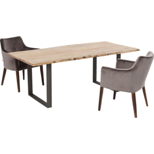 Table Harmony acacia acier Kare Design
