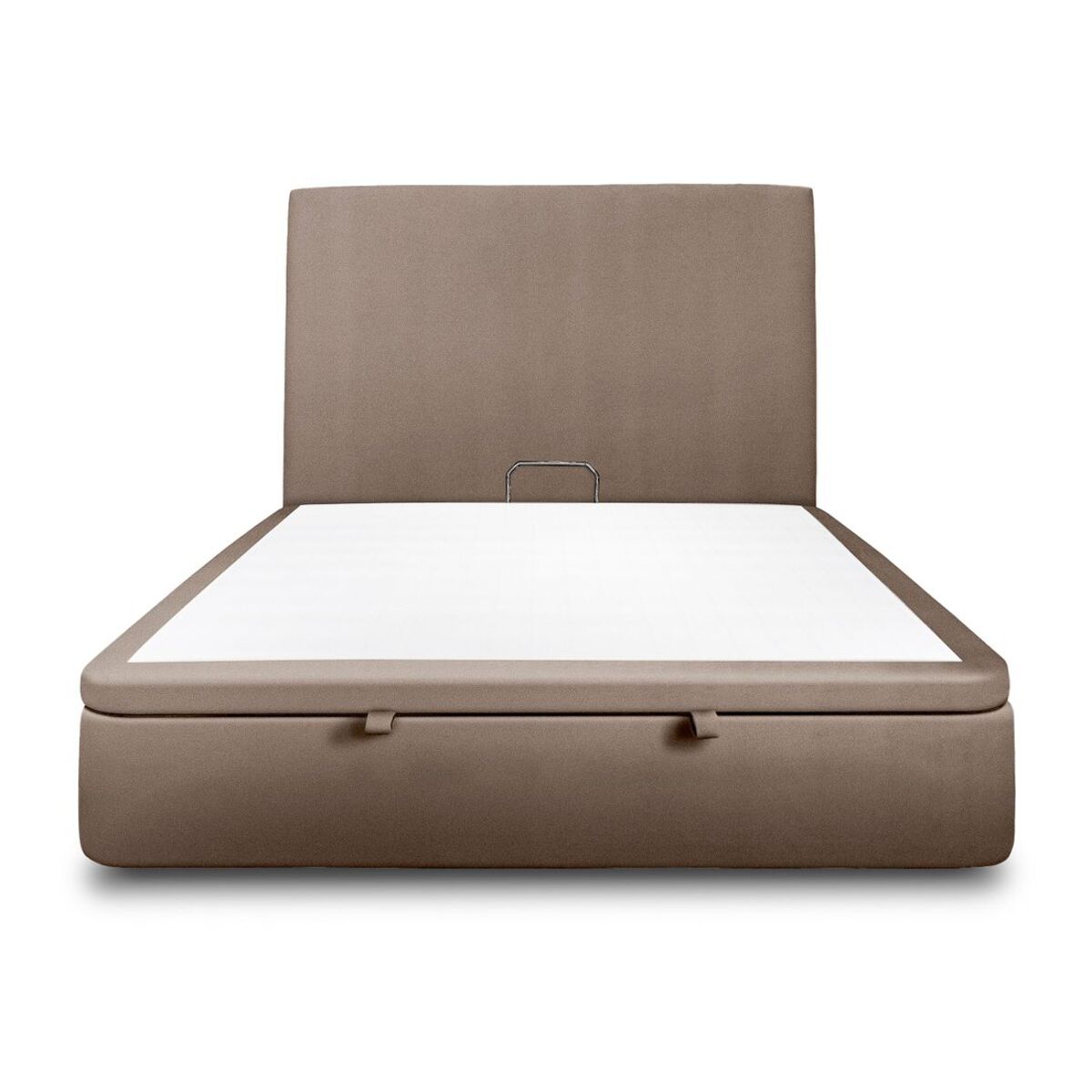 Lit avec sommier et tête de lit lisse - Tissu velours au style contemporain - Adapté à tous les matelas, montage rapide - Finition élégante - Rangement XXL