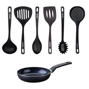 Set poêle antiadhésive céramique 20 cm et 6 ustensiles Fackelmann Brandao