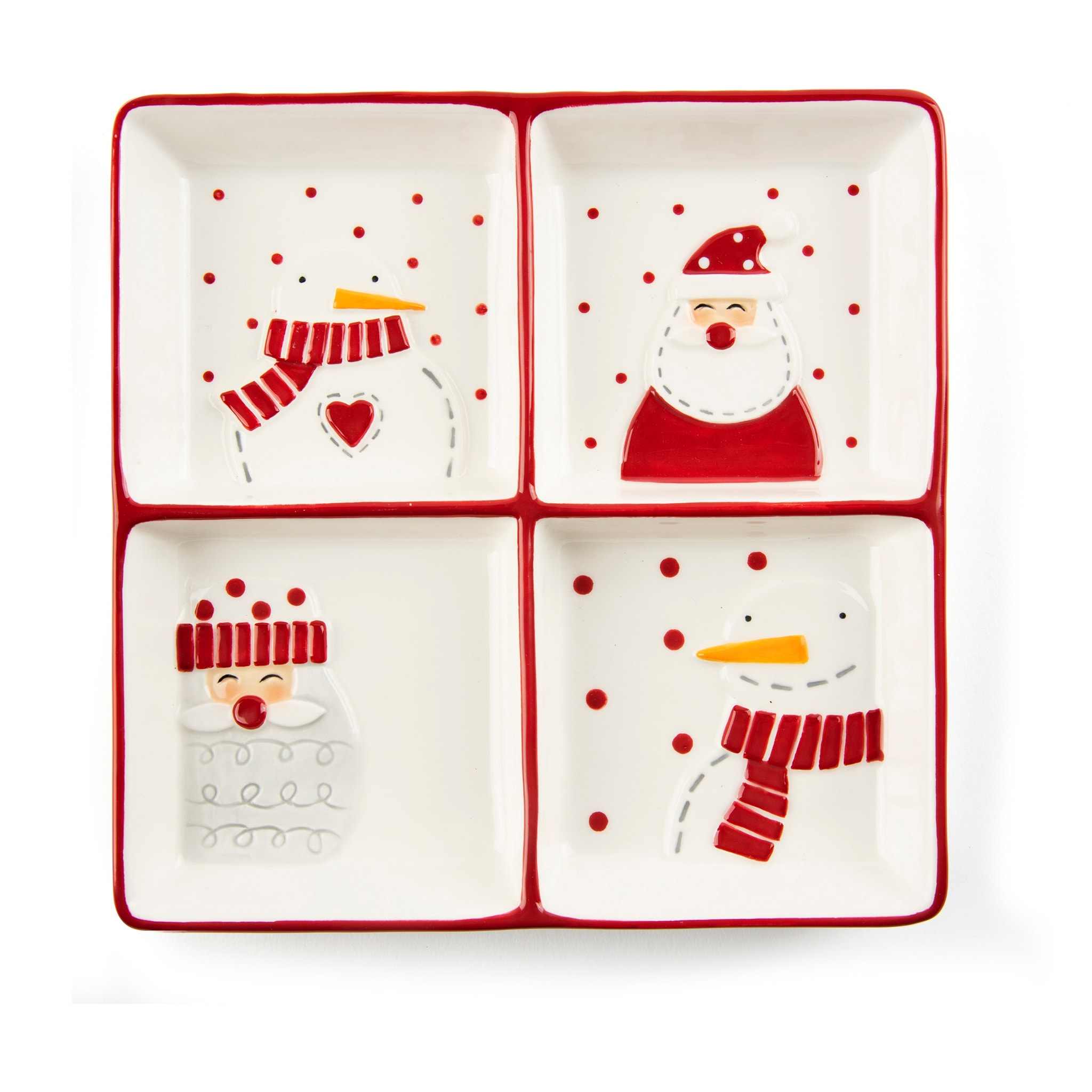 Piatto a Servire Excelsa - Snowman, Ceramica Bianca