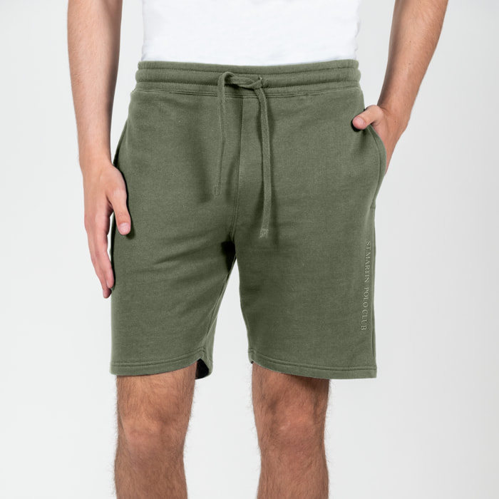 Bermuda con stampa logo french terry