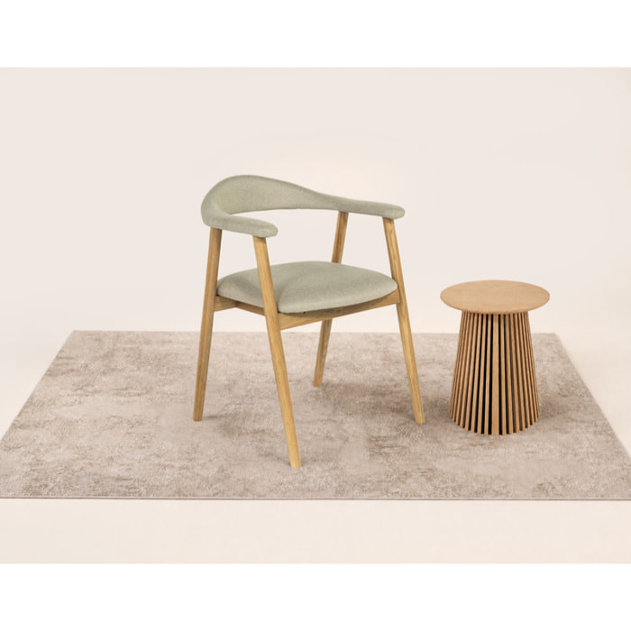 Lore - chaise en chêne massif et tissu - Bois / Beige