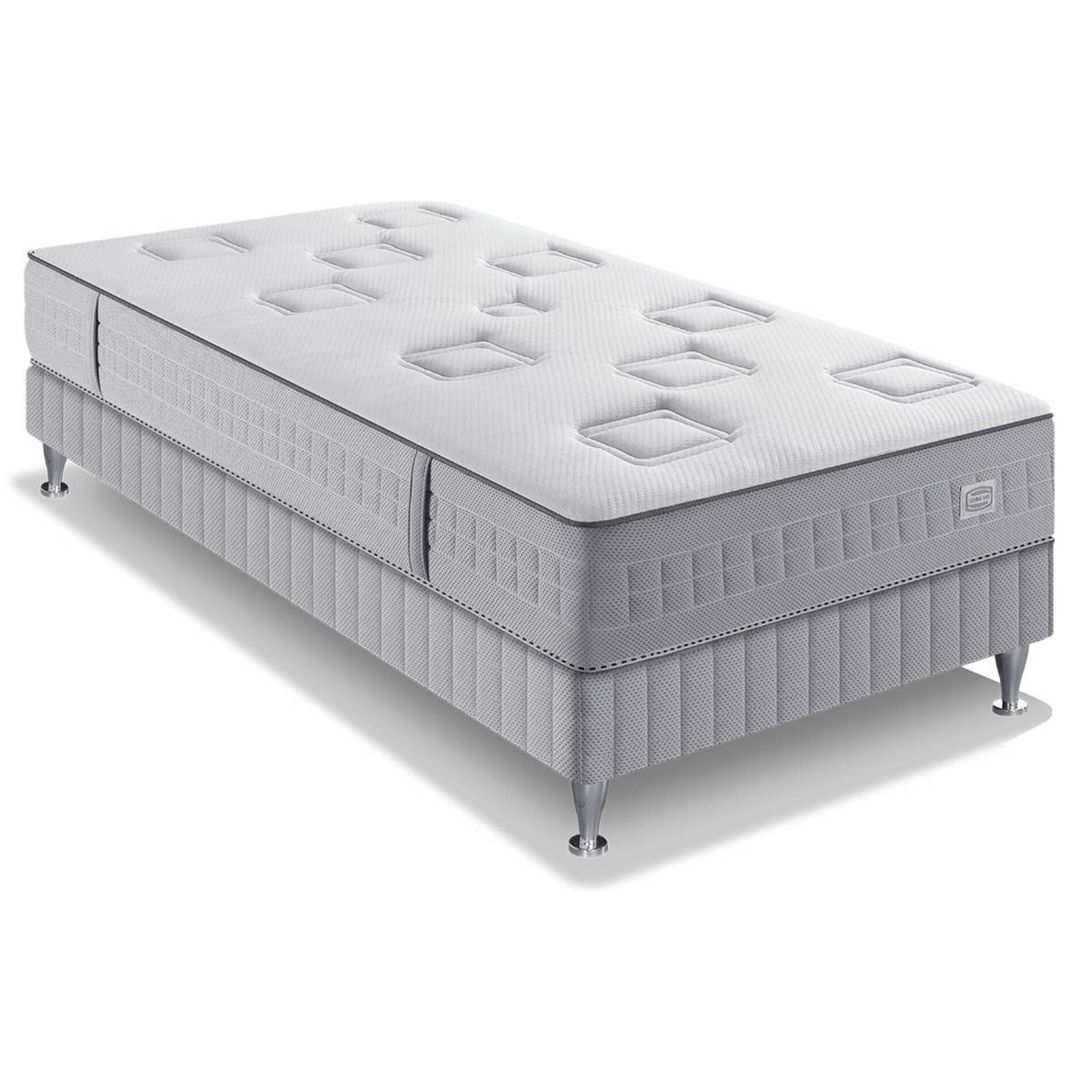 Ensemble CHALLENGE matelas H24 ressort ensachés, très ferme, sommier