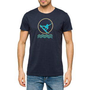 T-shirt in cotone 150 gr Hot Buttered Groove Blu Navy