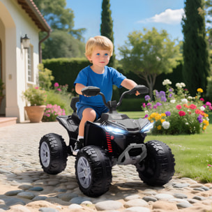Quad électrique enfant 24V max. 6,5Km/h port USB, MP3 effets lumineux noir