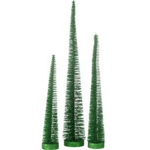 J-Line décoration Sapin De Noël Paillettes - plastique - vert - boîte de 3