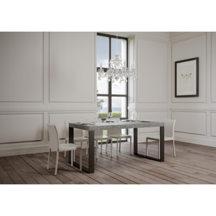 Tavolo allungabile 90x180/284 cm Tecno Premium Cemento telaio Antracite