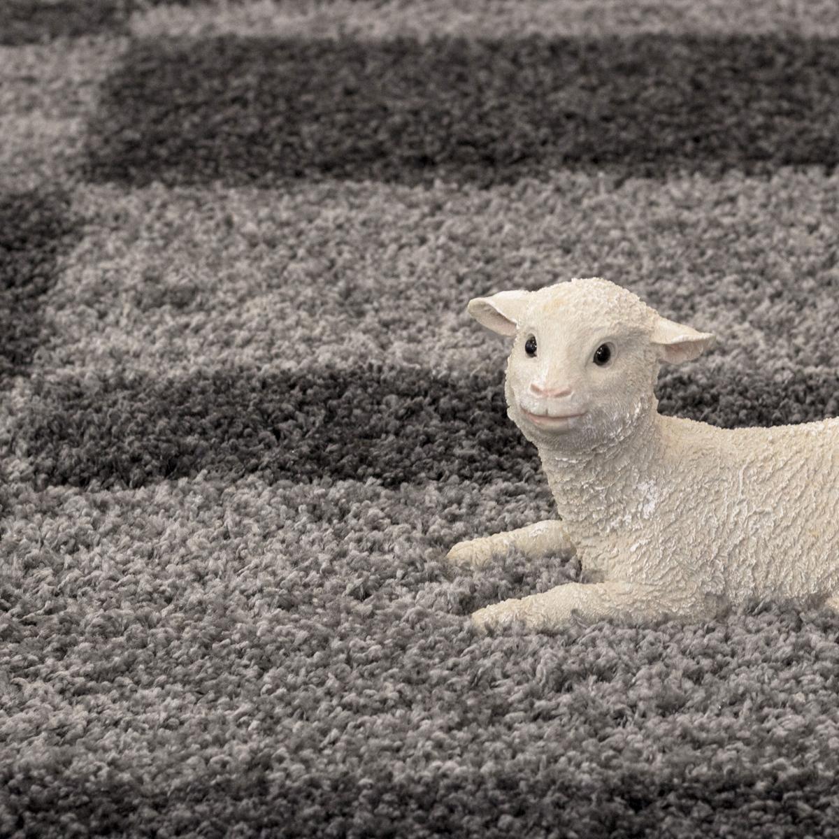 Tapis poils longs shaggy tissé motif géométrique NICO