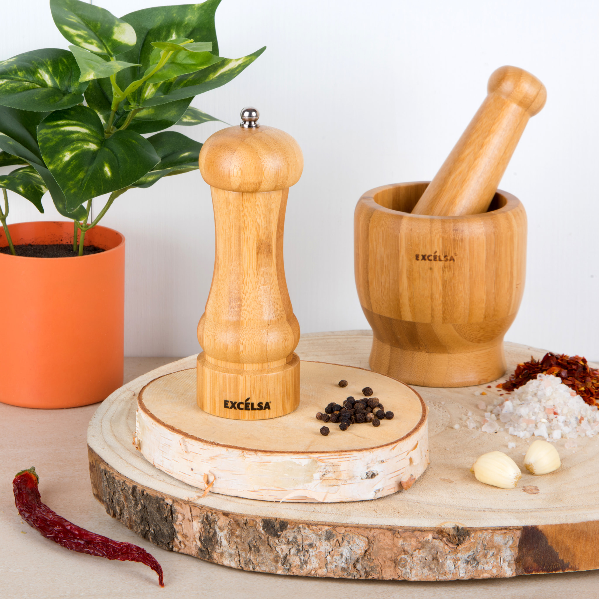 Mortaio 10 cm Excelsa – Eco Living, Bambù Beige