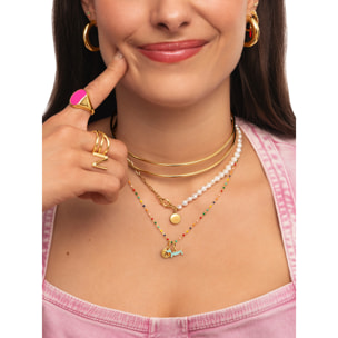 Choker Double Ring Baño Oro