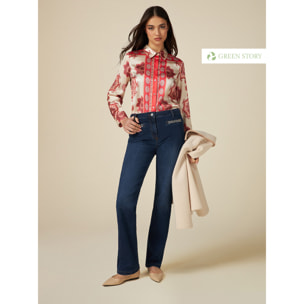 Oltre - Jeans regular con catene gioiello - Blu