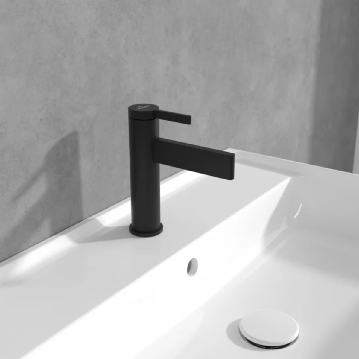 Mitigeur lavabo droit Dawn sans tirette Matt Black