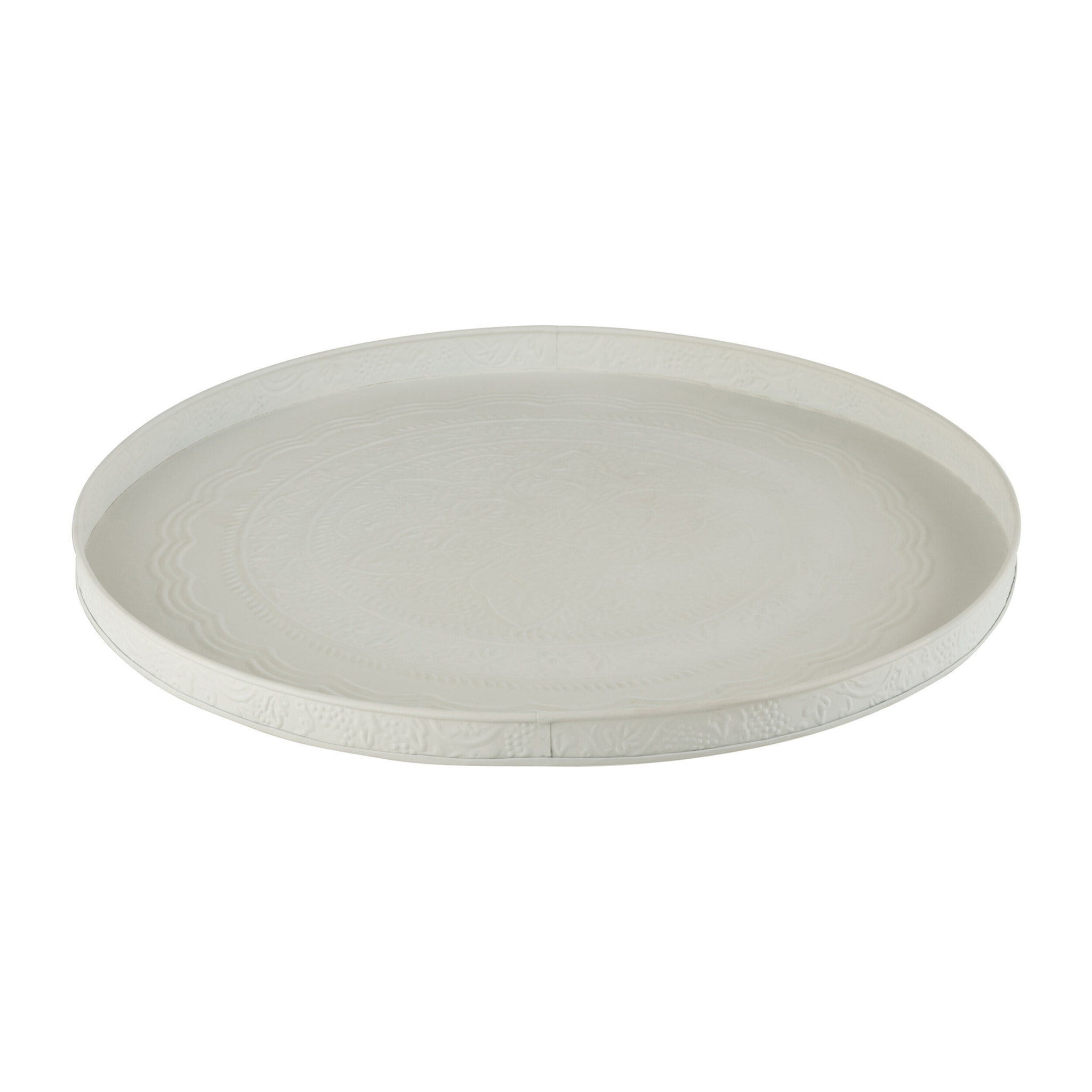 J-Line plateau Rond Classique - fer - blanc - medium