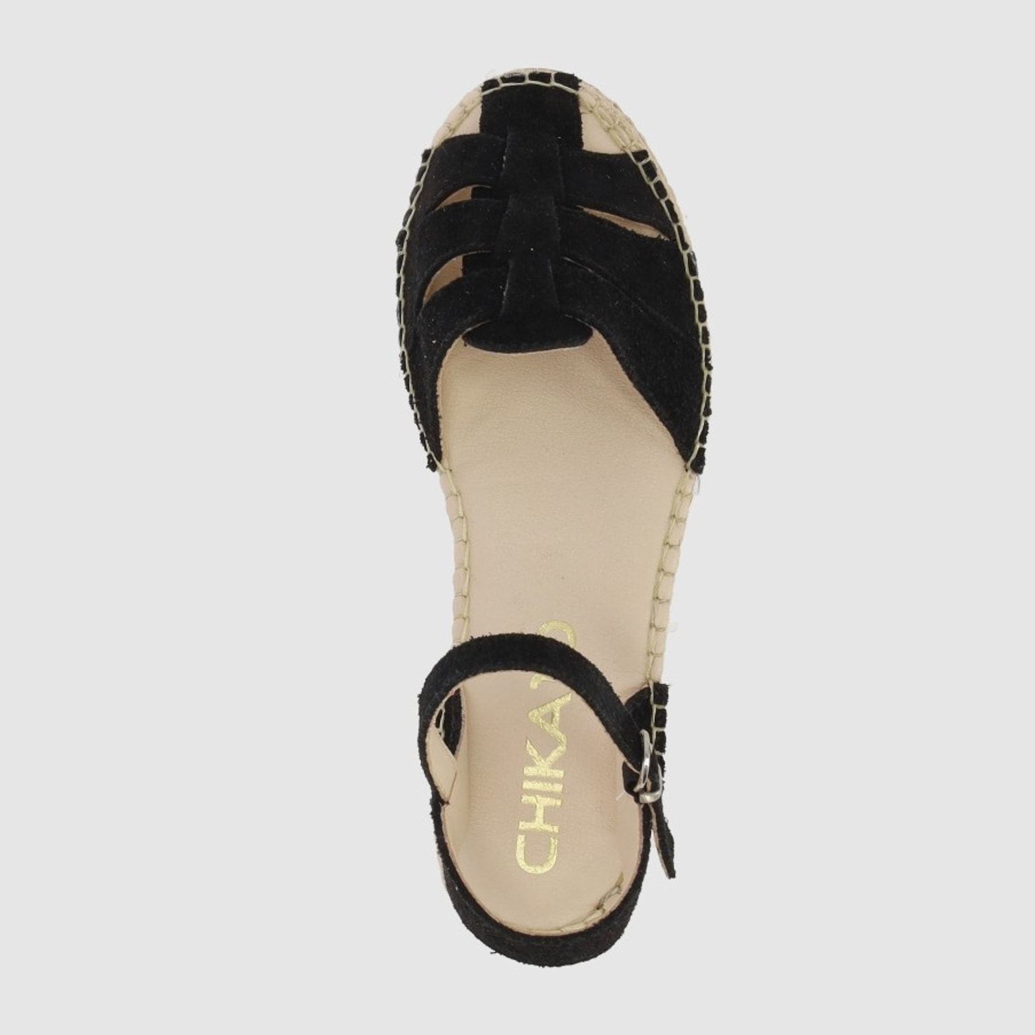 Sandalias de Serraje - Negro - Tacón: 5 cm