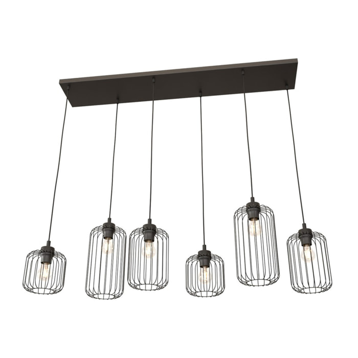 Lampada a sospensione Vander in acciaio nero opaco