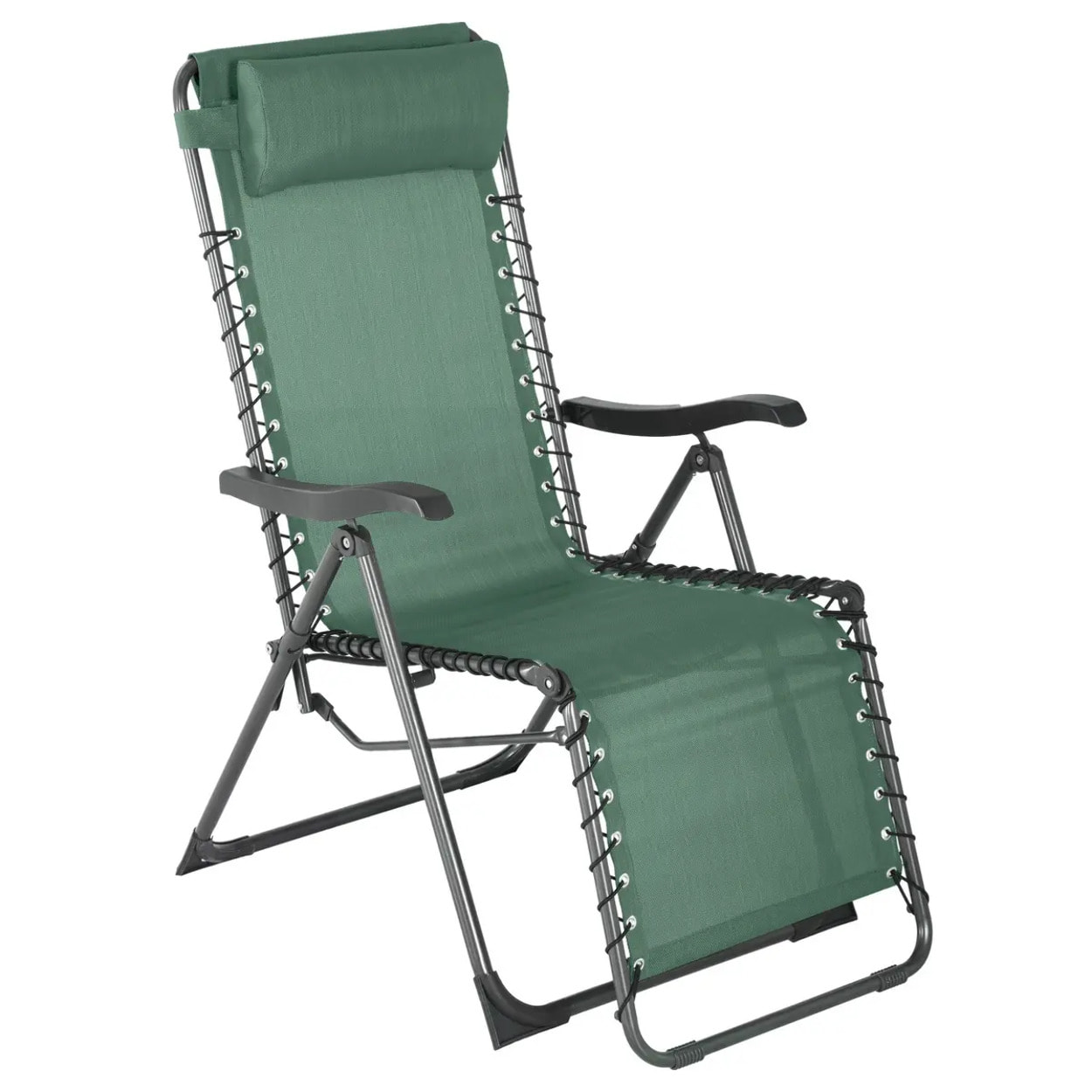 Fauteuil relax de jardin "Silos" vert olive acier traité époxy en texaline