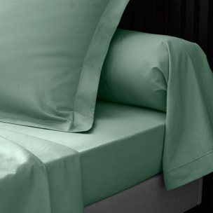 Drap Housse Uni 100% Percale de Coton ORIGINE - Vert tilleul