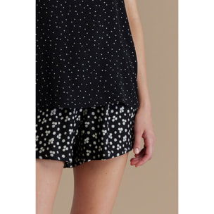 Pigiama donna in viscosa top bretellina e pantalone corto articolo dot Noidinotte